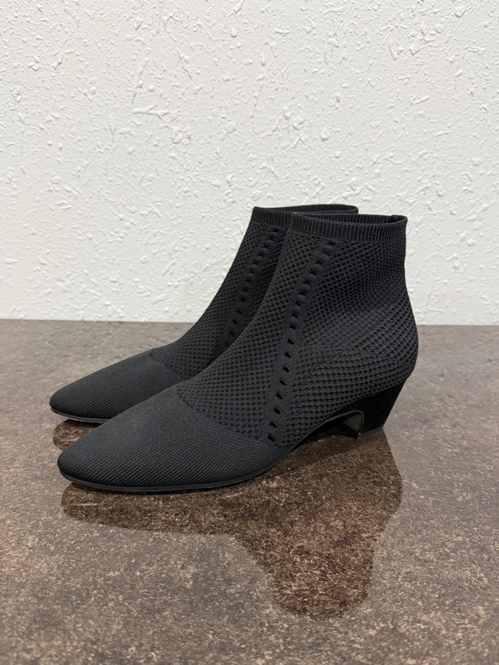 Eileen Fisher Purl Recycled Stretch Knit Bootie Women's Black Sock Ankle Boots